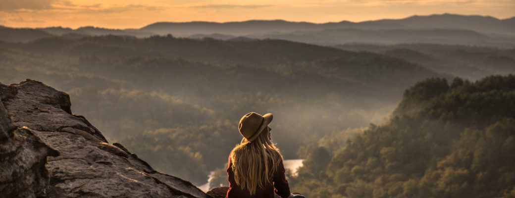 Sunset at cliff